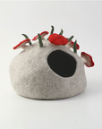 Mushroom Wool Cat Cave Cozy Hideaway for Cats