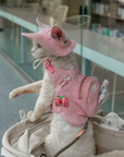 Pink Denim Backpack & Hat