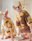 Sphynx Cat Fleece Set – Plush Bear Coat & Turtleneck (2-Piece)