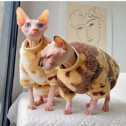 Plush Double-Sided Fleece Little Bear Shirts Sphynx Cat Clothes
