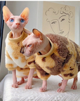 Sphynx Cat Fleece Set – Plush Bear Coat & Turtleneck (2-Piece)