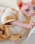 Sphynx Cat Fleece Set – Plush Bear Coat & Turtleneck (2-Piece)