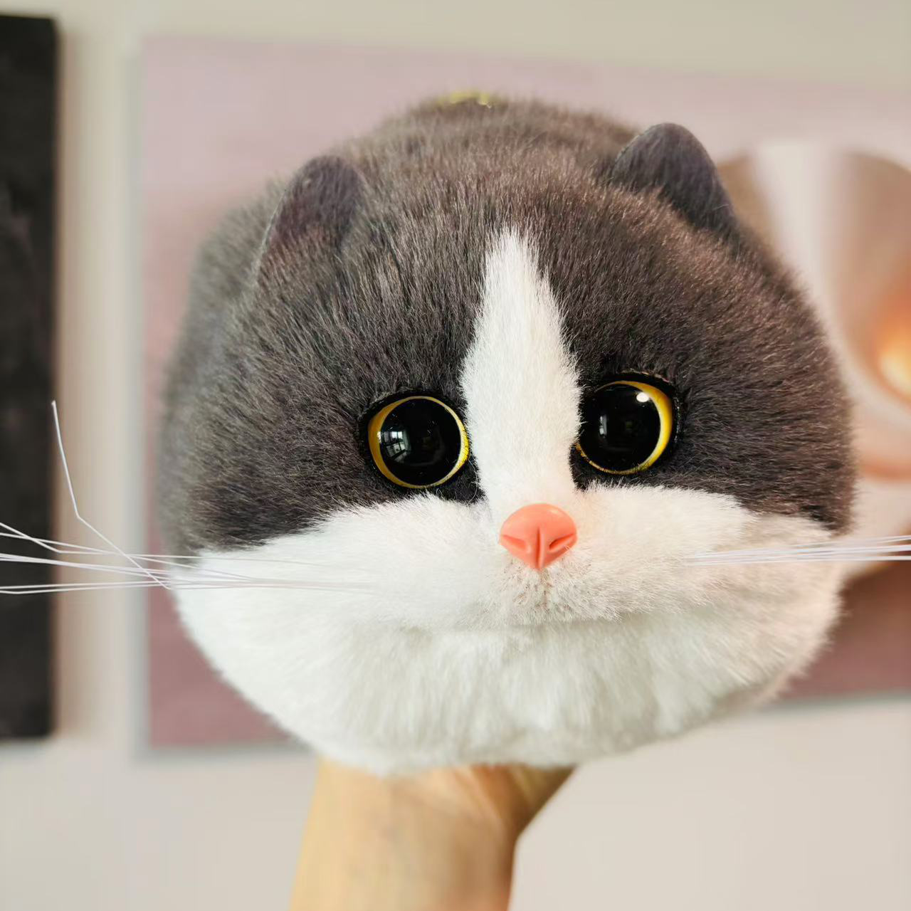 British Shorthair Black White Cat Bag Plush Shoulder Bag for Daily Use