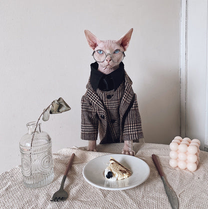 Tweed Three-Piece Suit for SphynxCat
