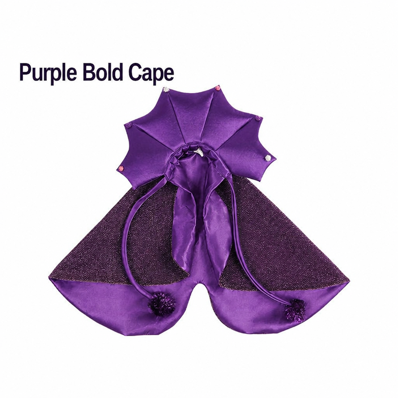 Purple satin wizard hat, Halloween costume for cats