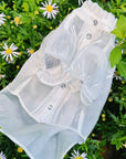 White organza princess dress for hairless cats
