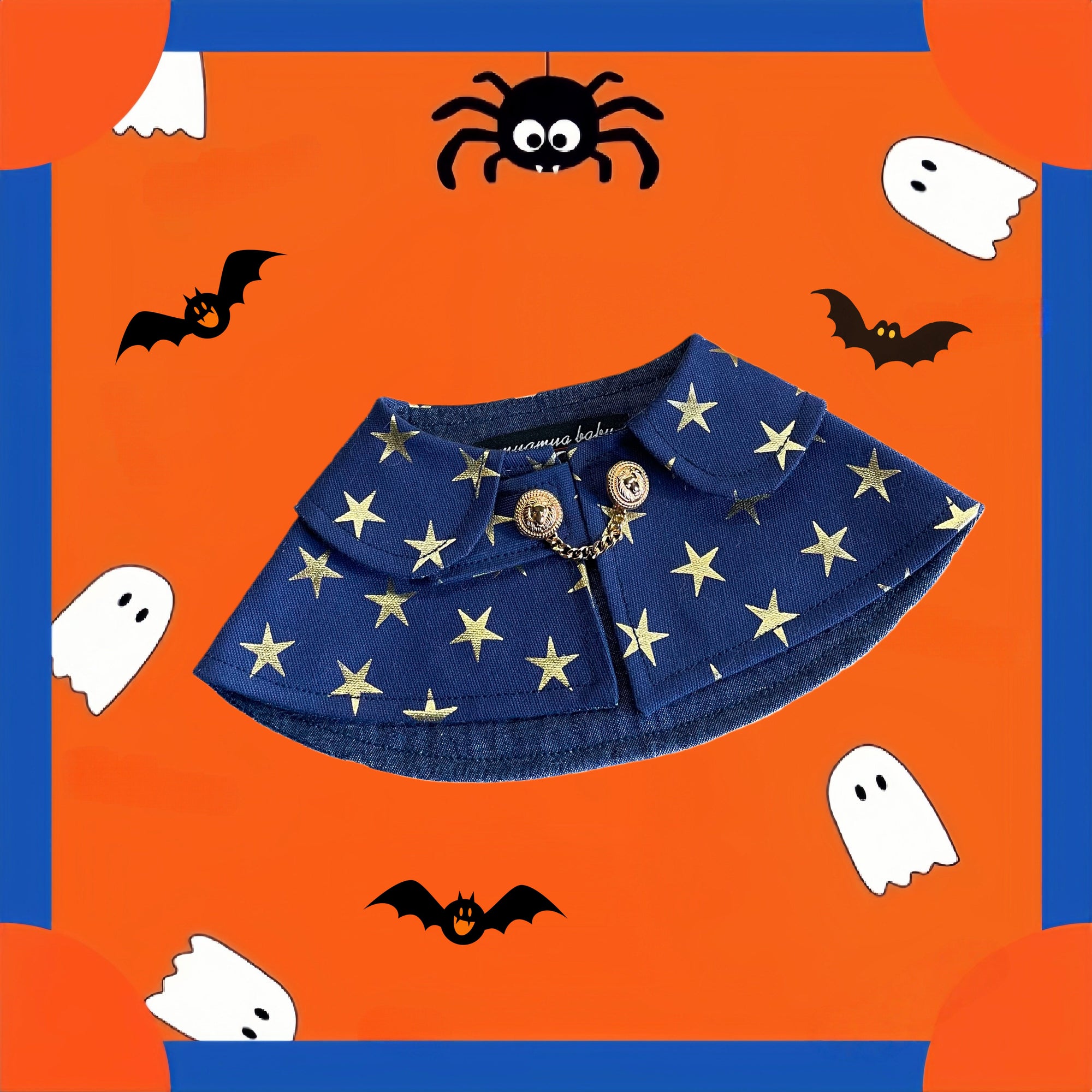 Blue gothic mage cape, Halloween costume for cats and dogs