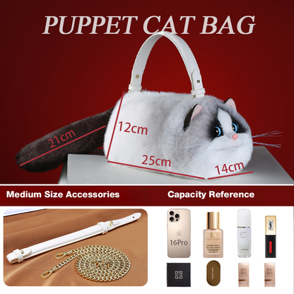 Ragdoll Cat Bag Plush Shoulder Bag for Daily Use