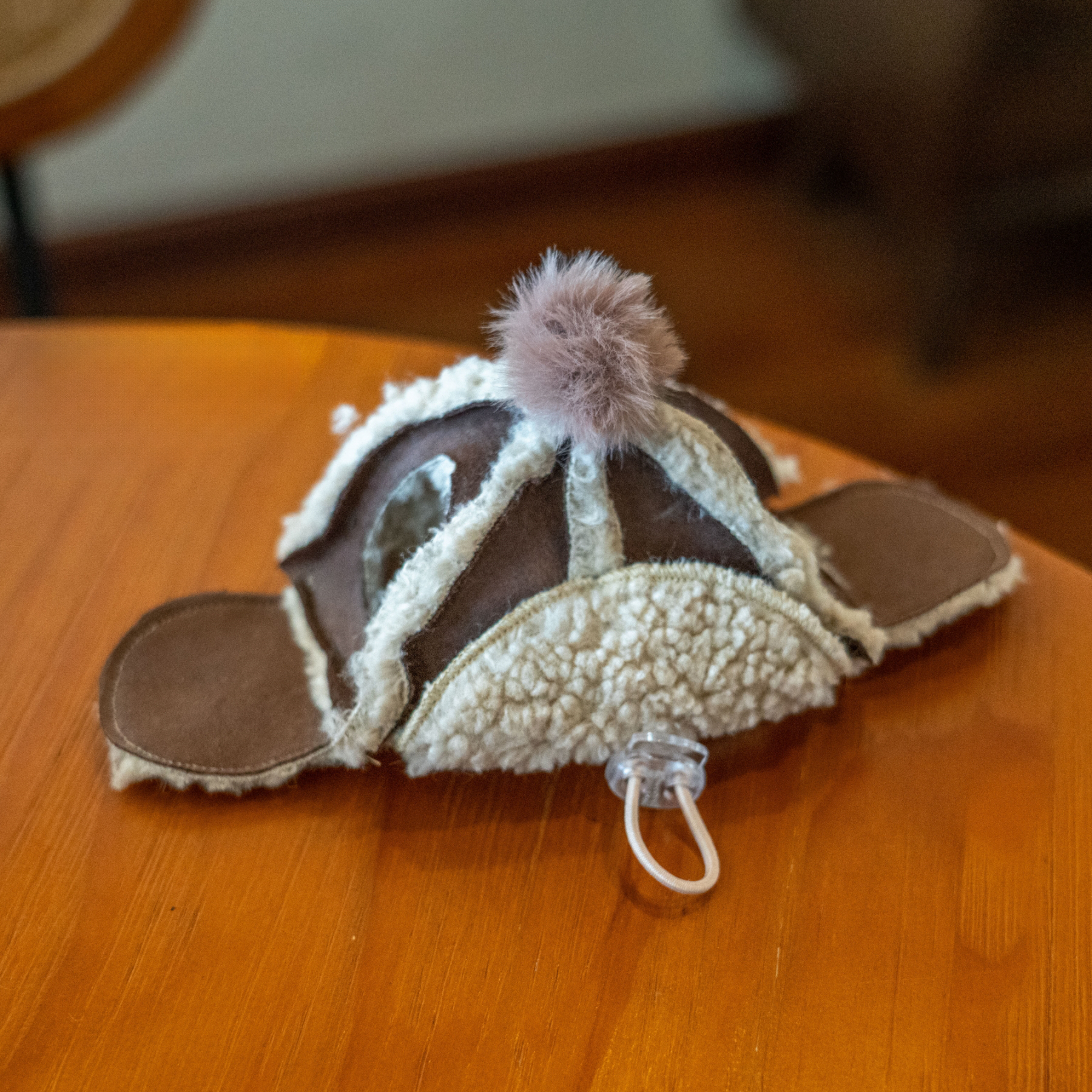 Fleece Aviator Hat for Sphynx &amp; Devon Rex Cats - Ear-Out Winter Cap