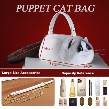 Ragdoll Cat Bag Plush Shoulder Bag for Daily Use