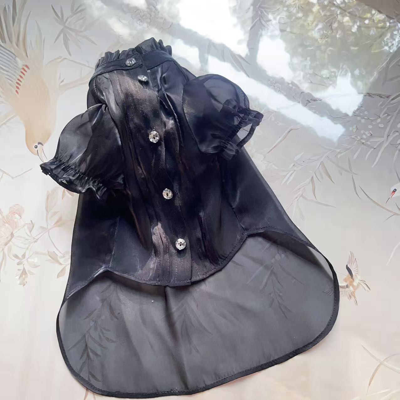 Black organza princess dress for hairless cats