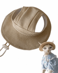 Sphynx Cat Bucket Hat – Cotton Denim Sun Hat with Ear Openings
