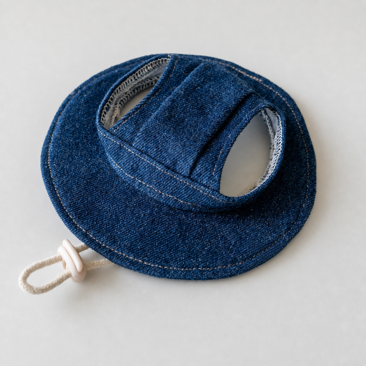 Sphynx Cat Bucket Hat – Cotton Denim Sun Hat with Ear Openings