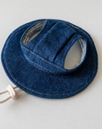 Sphynx Cat Bucket Hat – Cotton Denim Sun Hat with Ear Openings