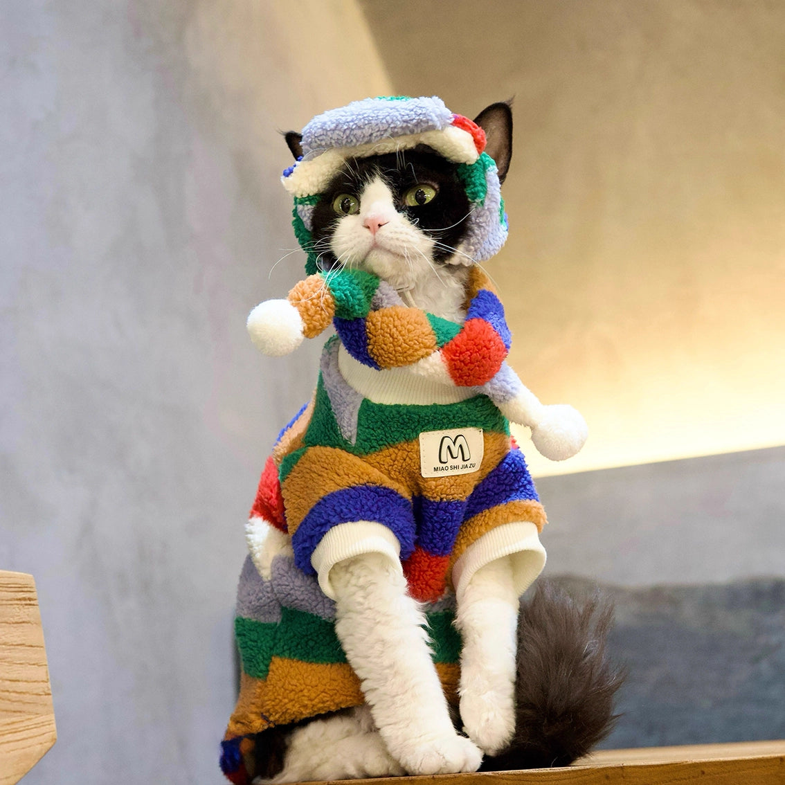 Shearling Rainbow Set DevonRex Sphynx Cat Clothes