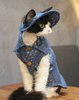 Sphynx Cat Denim Vest Set – Star Wash Shirt, Hat & Buckle