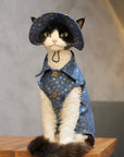 Sphynx Cat Denim Vest Set – Star Wash Shirt, Hat & Buckle