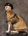 Sphynx Cat Turtleneck Shirt – Cotton Stripe (Beige & Green)