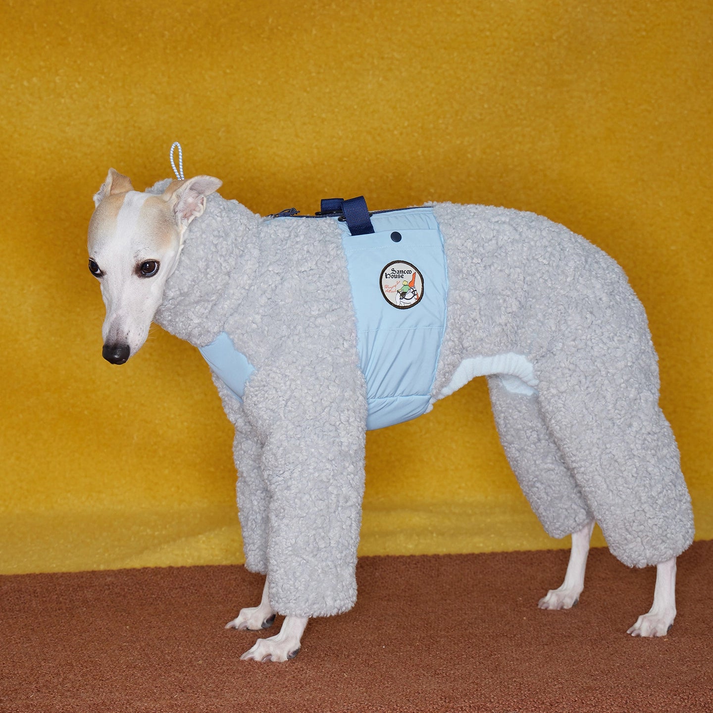 Italian Greyhound &amp; Whippet Snowsuit – Lamb Fleece Winter Onesie