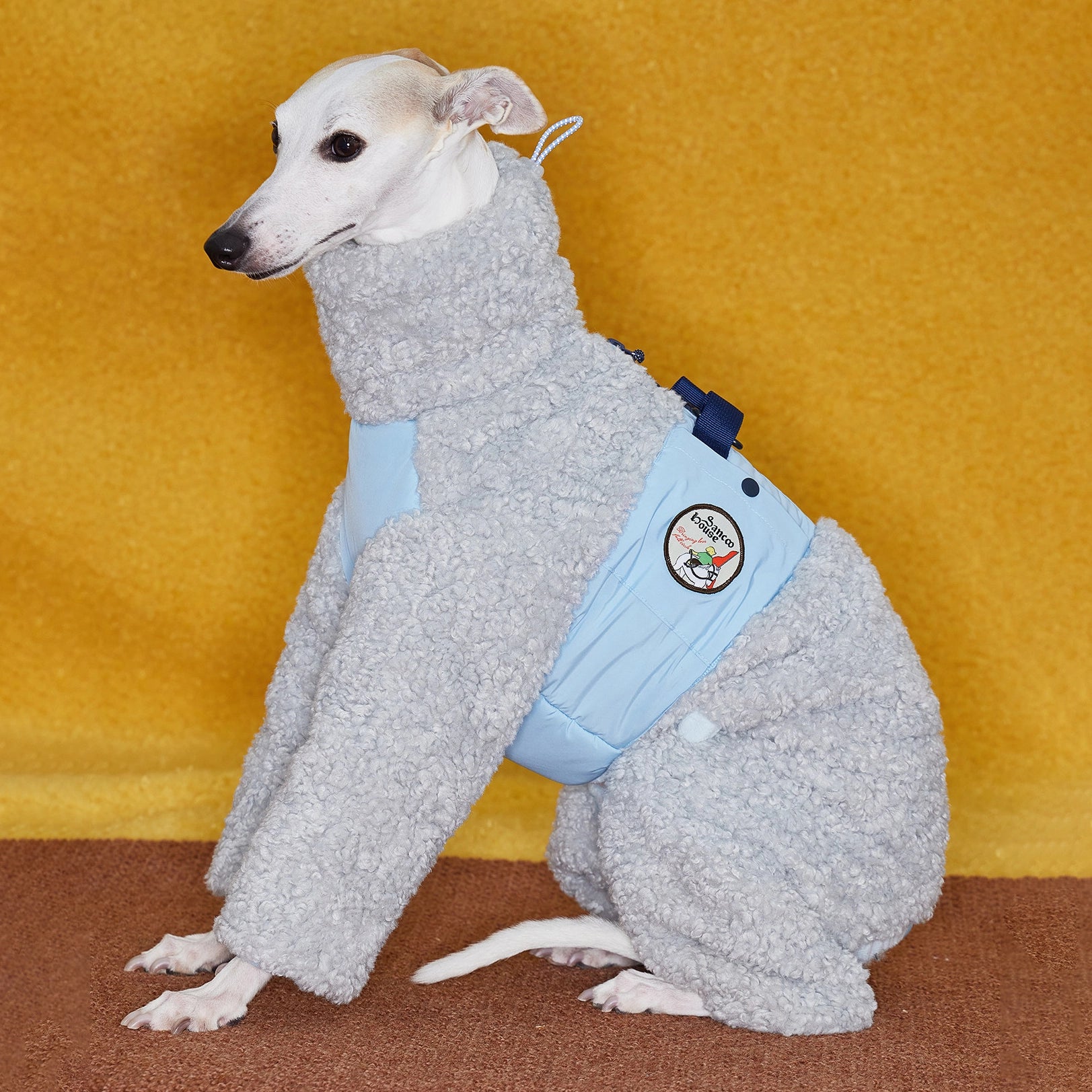 Italian Greyhound &amp; Whippet Snowsuit – Lamb Fleece Winter Onesie