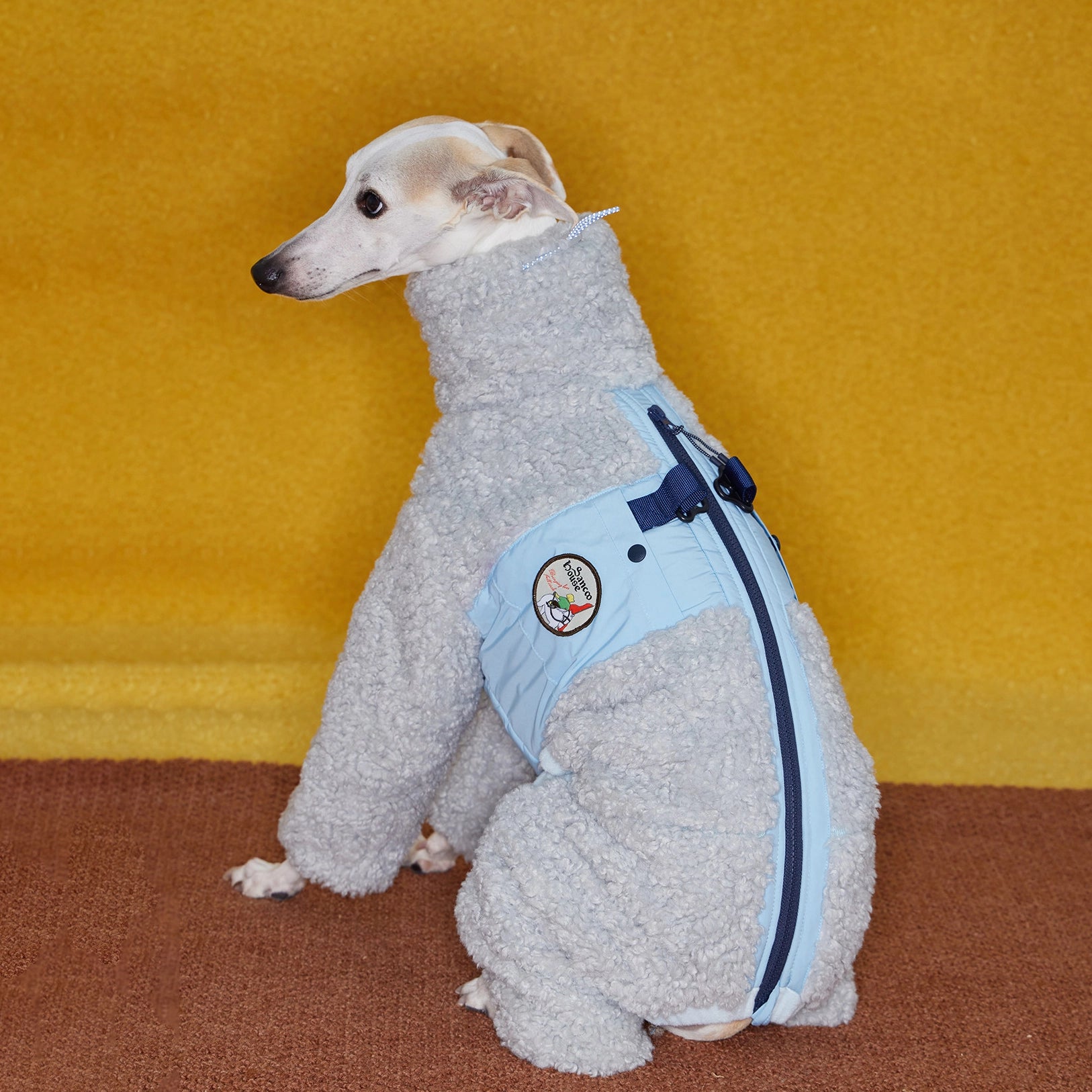 Italian Greyhound &amp; Whippet Snowsuit – Lamb Fleece Winter Onesie