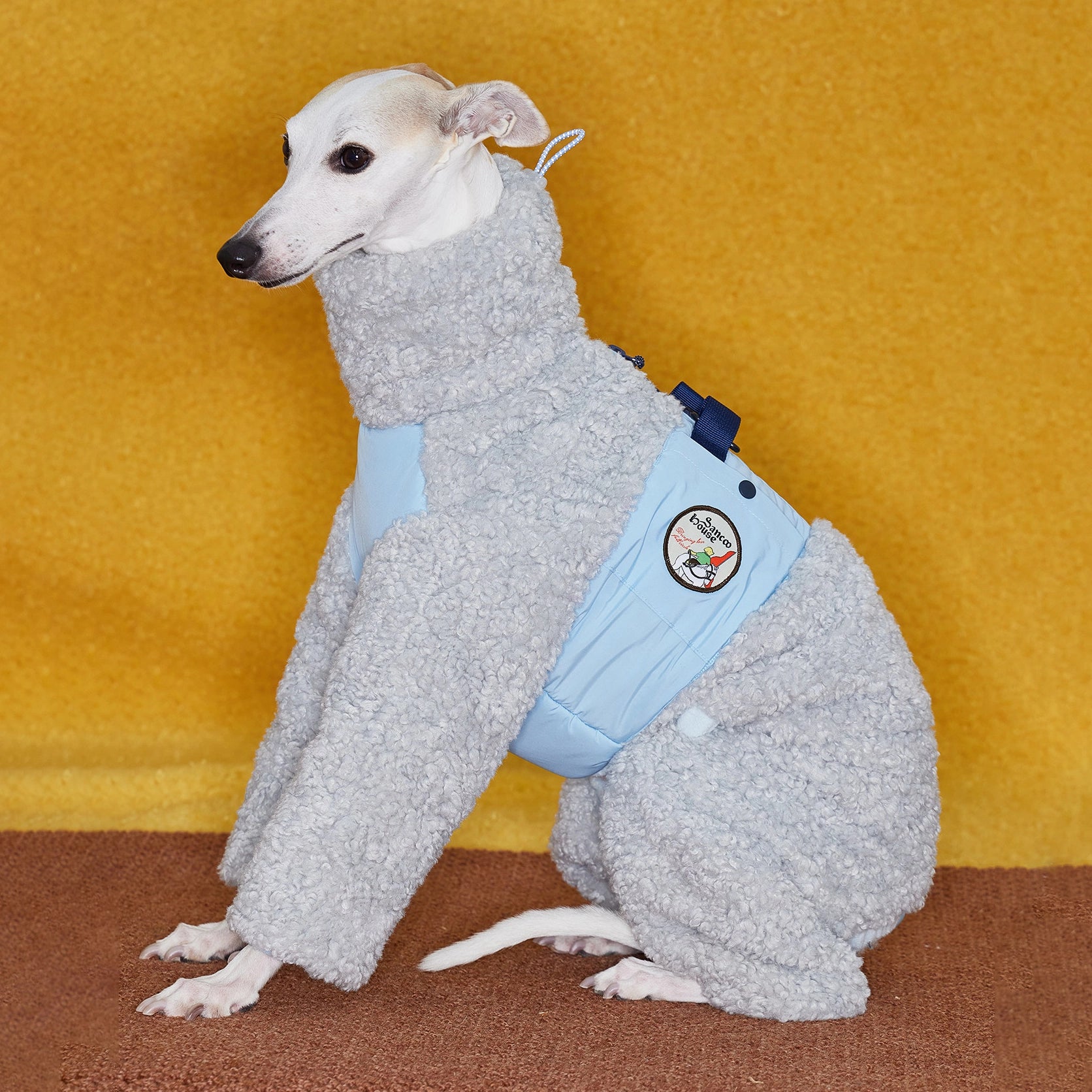 Italian Greyhound &amp; Whippet Snowsuit – Lamb Fleece Winter Onesie