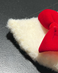 White with Red Bow Custom Knit Hat