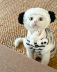 Sphynx Cat Fleece Onesie – Zebra Print Warm Bodysuit