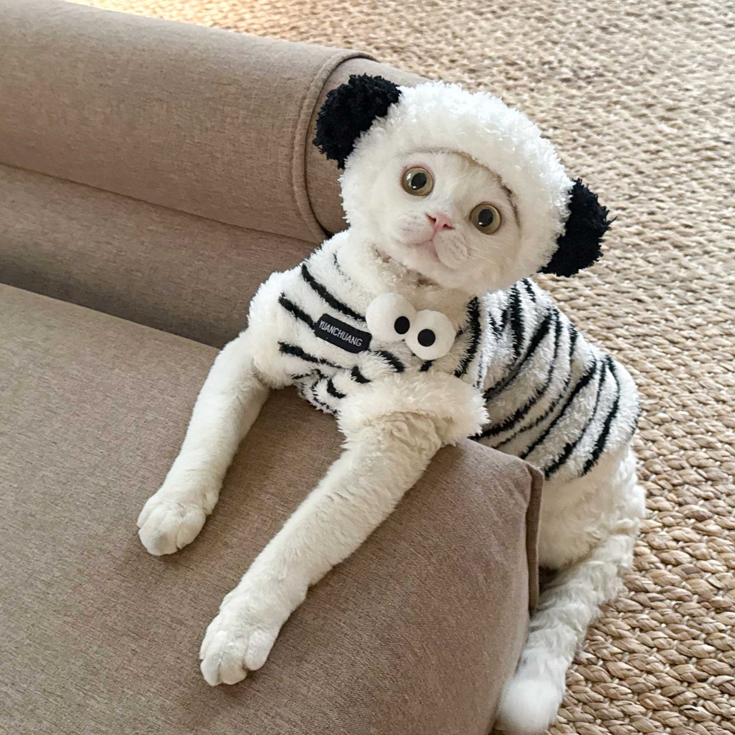 Zebra Fleece SphynxCat DevonRex Clothes