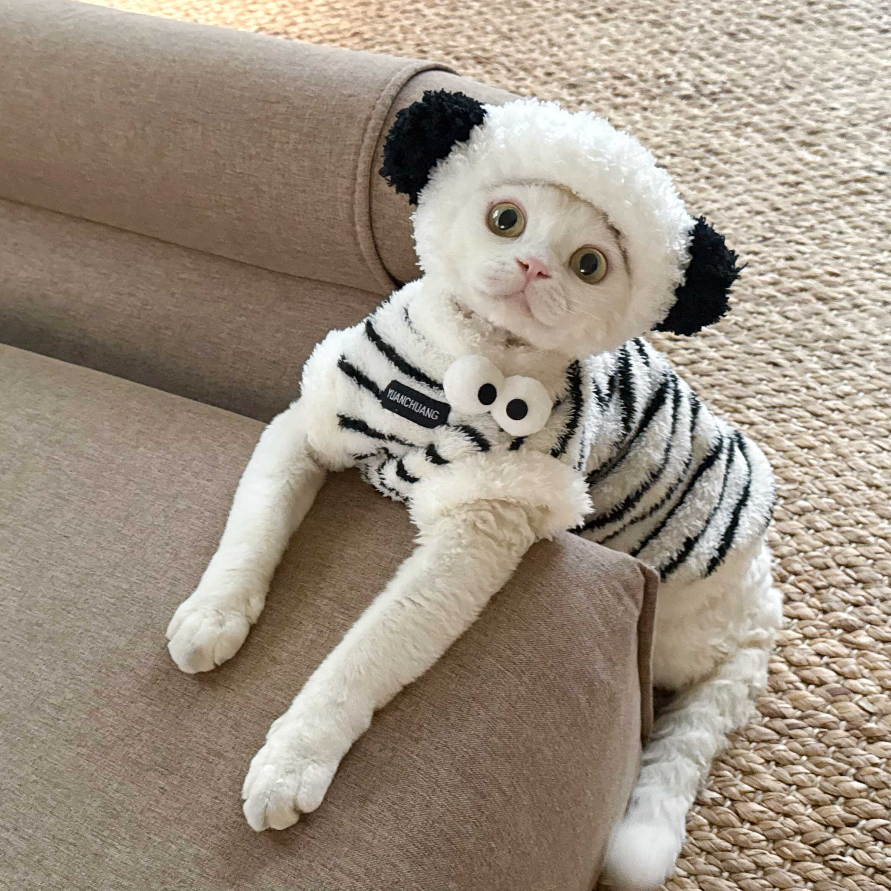 Zebra Fleece SphynxCat DevonRex Clothes