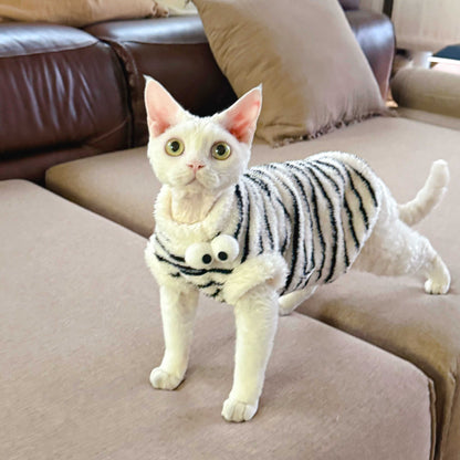 Zebra Fleece SphynxCat DevonRex Clothes