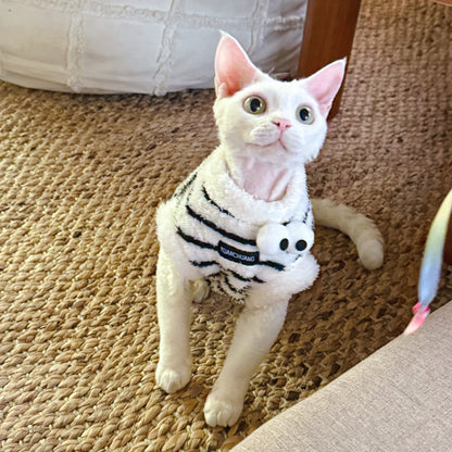 Zebra Fleece SphynxCat DevonRex Clothes
