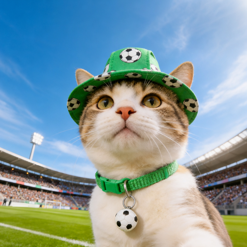 World Cup Pets Bucket Hat Football Necklace Set
