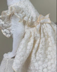 White Lace Cat Dress – Embroidered Occasion Gown for Sphynx