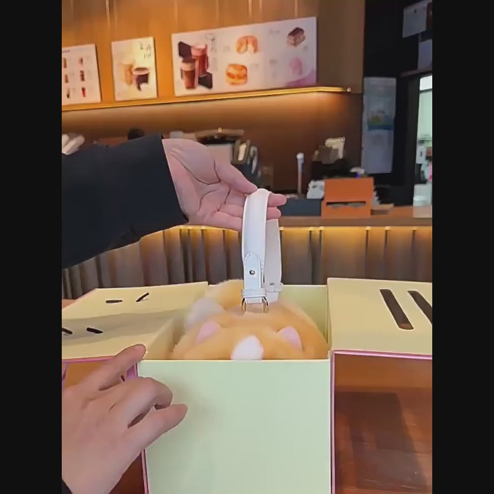 Yellow White Cat Bag Plush Shoulder Bag for Daily Use